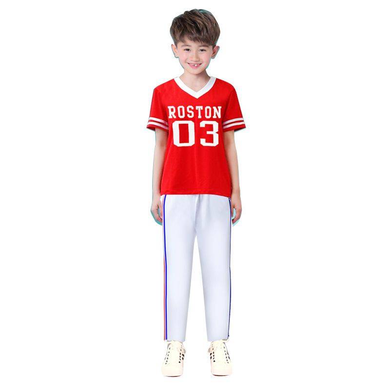Red short sleeve + long pants
